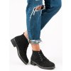 Šnurovacie čierne členkové topánky NioNio MB188-262B