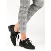 Čierne poltopánky dámske na šnurovanie A-175B