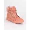 Zateplené dámske kotníkové topánky na šnurovanie KK-101D.P