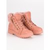 Zateplené dámske kotníkové topánky na šnurovanie KK-101D.P