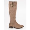 Klasické béžové čižmy kozačky Super Me 427-PG-KH