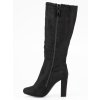 Semišové kozačky vysoké čierne čižmy pod koleno Groto Gogo 617-1B
