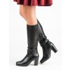 Zateplené kozačky čierne čižmy pod kolená Filippo