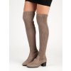 Béžové čižmy nad koleno VINCEZA
