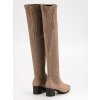 Béžové čižmy nad koleno VINCEZA