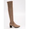Béžové čižmy nad koleno VINCEZA