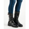Vysoké topánky čižmy workery v čiernej farbe SDS