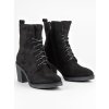 Čierne členkové topánky na hrubom opätku Super Mode