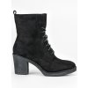 Čierne členkové topánky na hrubom opätku Super Mode