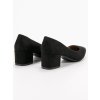 Semišové čierne lodičky s hrubým opätkom Diamantique