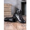 Čierne dámske členkové topánky na hrubom podpätku s behúňom Groto gogo, kód G-159B