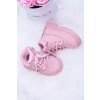 Púdrovo ružové detské zateplené traperky Dexter na suchý zips, kód 20306-C PINK