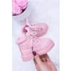 Púdrovo ružové detské zateplené traperky Dexter na suchý zips, kód 20306-C PINK