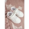 Ružové detské športové topánky na suchý zips s bielou podrážkou Bilbo 876-3C White/Pink
