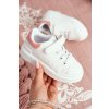Ružové detské športové topánky na suchý zips s bielou podrážkou Bilbo 876-3C White/Pink