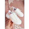 Ružové detské športové topánky na suchý zips s bielou podrážkou Bilbo 876-3C White/Pink