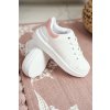 Ružové detské športové topánky na suchý zips s bielou podrážkou Bilbo 876-3C White/Pink