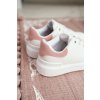 Ružové detské športové topánky na suchý zips s bielou podrážkou Bilbo 876-3C White/Pink