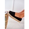 Čierne dámske espadrylky Febi NJSK T341P s ozdobnou silnou podrážkou