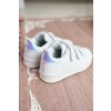 Dievčenské a chlapčenské športové topánky na suchý zips biele a strieborné, kód produktu NJSK 902-3B