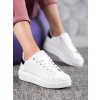 Biele dámske celoročné tenisky z eko kože Renda NJSK 85-428W/B