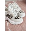 Detská športová obuv s leopardím vzorom, biela Penny NJSK 802-2C