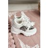 Detská športová obuv s leopardím vzorom, biela Penny NJSK 802-2C