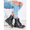Čierne dámske členkové topánky na jeseň a zimu Seastar NJSK NC1019B