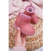 Ružové detské snehule s kožušinkou na zimu, kód produktu NJSK 20213-1A/2A PINK