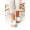 Dámske biele espadrilky, módna obuv, kód produktu NJSK RS-A18 WHITE