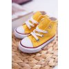 Žlté dieťa tenisky z textilného materiálu, kód produktu NJSK 80090 YELLOW