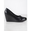 Čierne dámske lodičky na platforme s lakovou a eko kožou, kód produktu J. Star NJSK S0060-1B