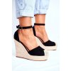 Čierne dámske sandále na platforme, kód produktu NJSK BL1919 BLACK