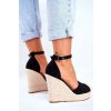 Čierne dámske sandále na platforme, kód produktu NJSK BL1919 BLACK