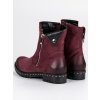 Bordové dámske kožené zimné topánky, červená farba, kód produktu NJSK 1266/5DR.FU