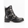 Dámske rockové kotníkové topánky na jeseň čierne NS08B