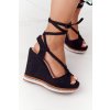 Čierne dámske sandále, kód produktu NJSK K-16 BLACK