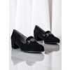 Čierne dámske lodičky na rovnej podrážke, celoročné NJSK PB148B