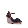 Modré dámske sandále na platforme, kód produktu NJSK R133P BLUE