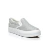 Strieborné tenisky Slip on na platforme JX-29W (Veľkosť UK6 / EUR 39)