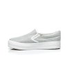 Strieborné tenisky Slip on na platforme JX-29W (Veľkosť UK6 / EUR 39)