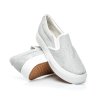 Strieborné tenisky Slip on na platforme JX-29W (Veľkosť UK6 / EUR 39)