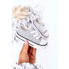 Detské brokátové tenisky strieborné bling-bling / 888-B SILVER (Veľkosť 18)