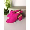 Ružové dámske sandále na podpätku 7,5 cm, kód produktu NJSK 9283FU