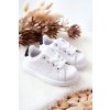 Detské tenisky bíle-cerné glossy / 804-A WHITE/BLACK (Veľkosť 25)