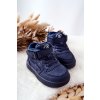Detské zateplane vysoké členkové topánky tmavo modré clafi / GQ400 NAVY (Veľkosť 20)