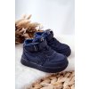 Detské zateplane vysoké členkové topánky tmavo modré clafi / GQ400 NAVY (Veľkosť 20)