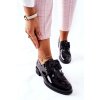Čierne dámske poltopánky z lakovanej eko kože s mašľou, Sergio Leone PB260 BLK LAK