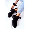 Členkové topánky na podpätku čierne Potocki 21-18005 BLK