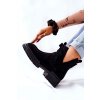 Členkové topánky na podpätku čierne Potocki 21-18005 BLK